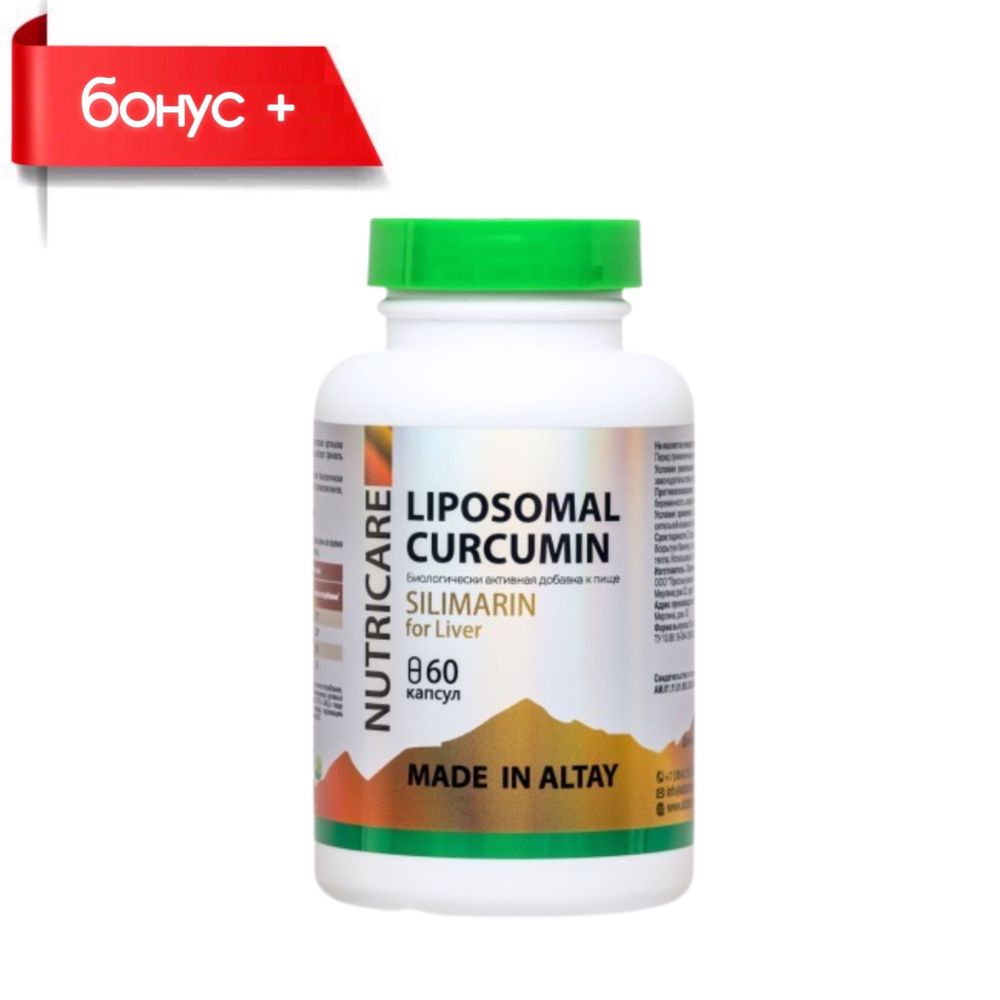 CURCUMIN SILIMARIN Liposomal, Липосомальный Куркумин, Силимарин №60 купить в Казахстане Алматы магазин Новая Эра