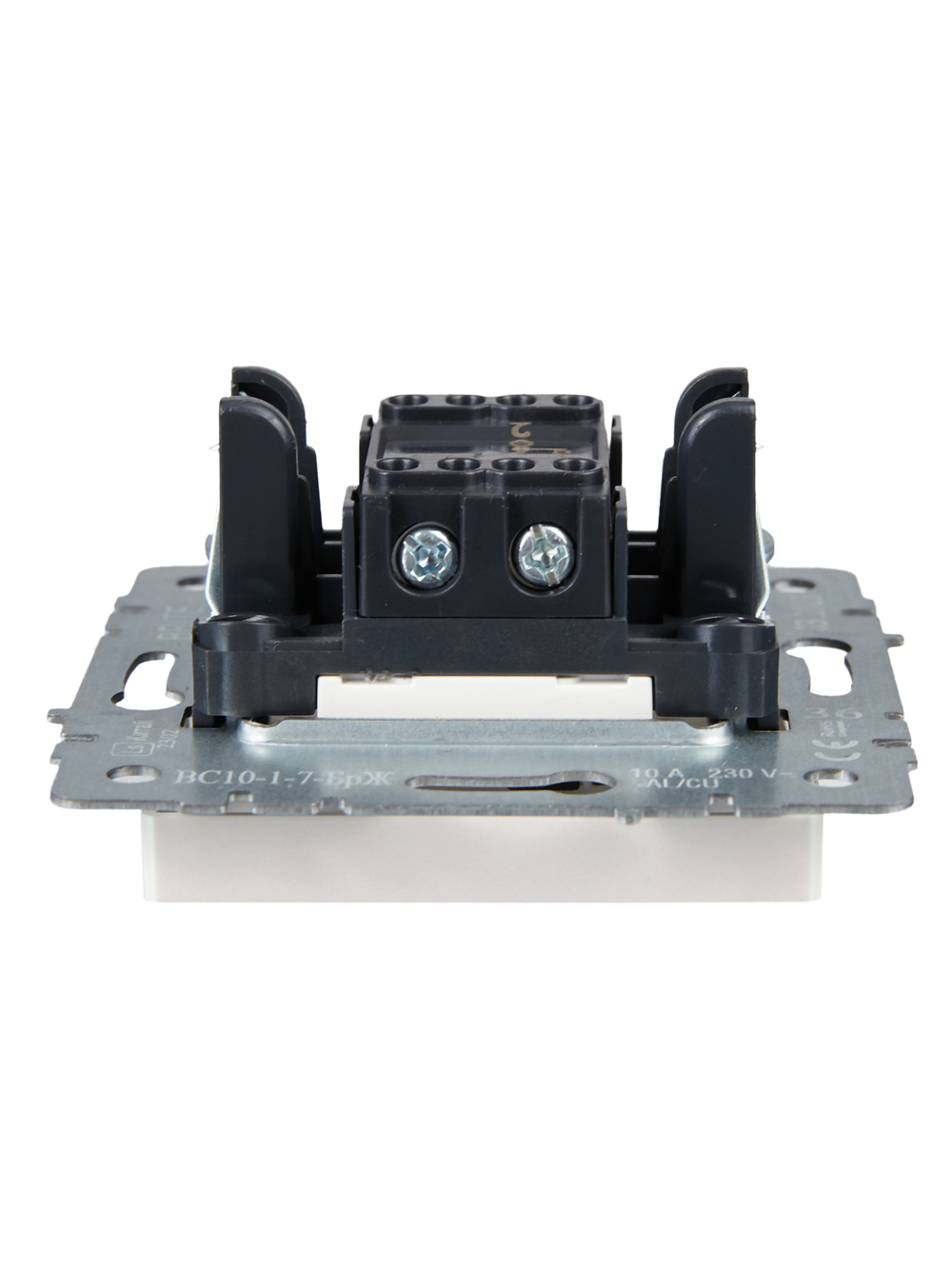 BRITE Выключатель 1-клавишный проходной с индикацией 10А ВС10-1-7-БрЖ жемчуг IEK