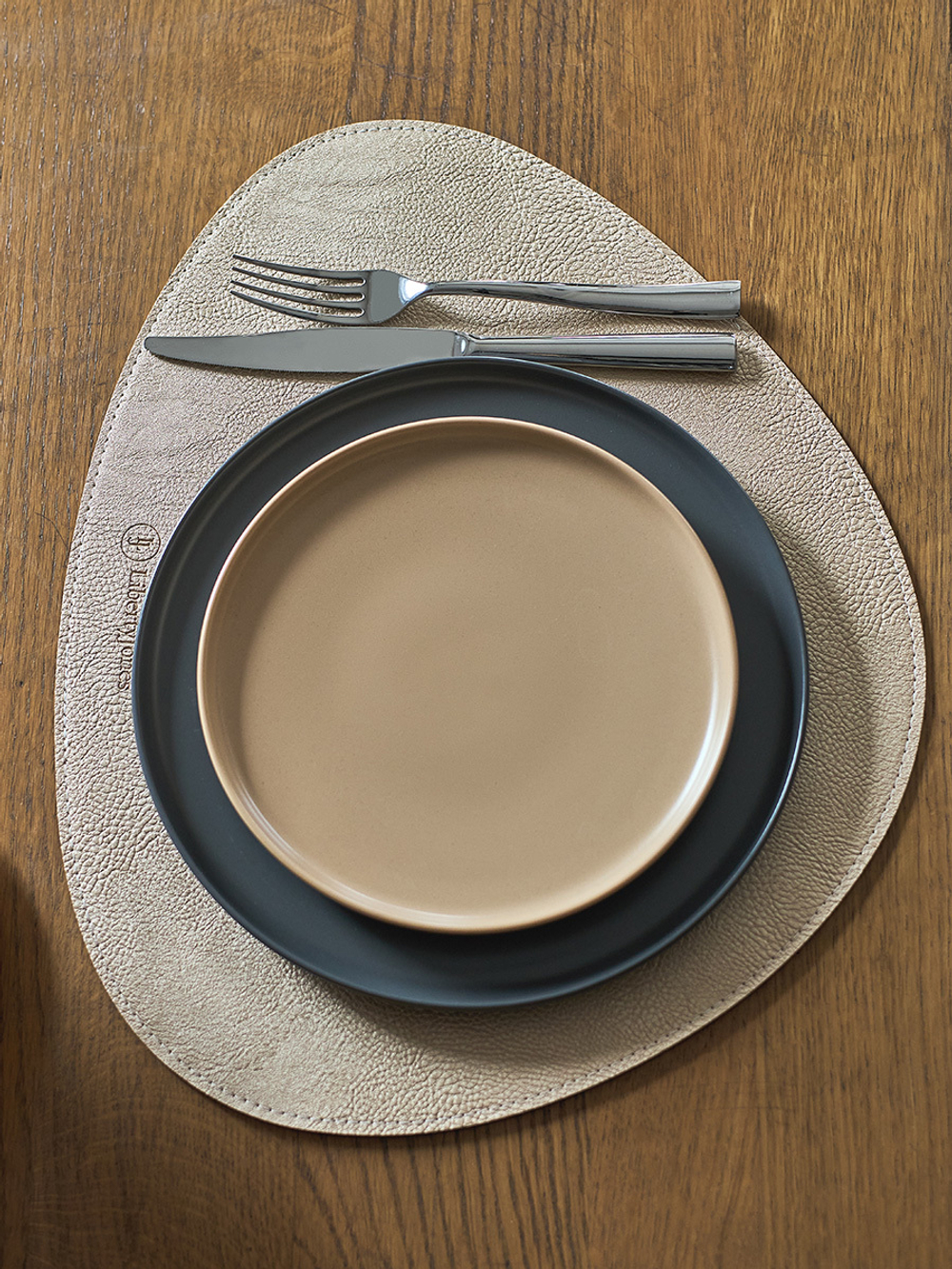 Набор из 2-х двухсторонних сервировочных салфеток drop, 33х41 см, коричневый/карамельный