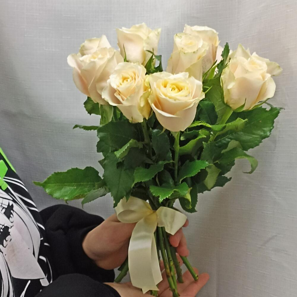 Букет из кремовых роз сорта "Шарман" 11 шт.
