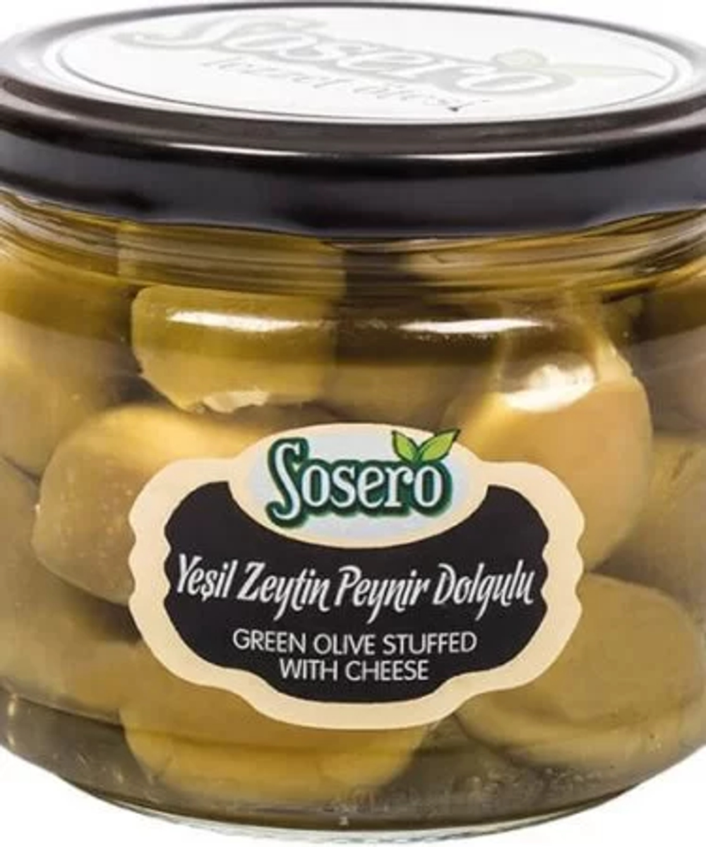 Оливки фаршированные сыром YESIL ZEYTIN (пастеризованные), SOSERO, 290гр