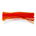 Набор для творчества Alingar, Проволока пушистая-30 см 80 шт, Помпоны-90 шт, Глазки-90 шт, "Белый, оранжевый, морковный", пакет с европодвесом