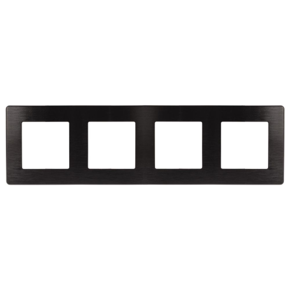 Рамка для розеток и выключателей ЭРА Серия 12 12-5104-06 на 4 поста, Сатин, чёрный