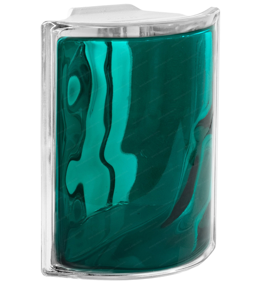 Угловой стеклоблок морская волна окрашенный изнутри Vitrablok  19x10x10x8 закругленный