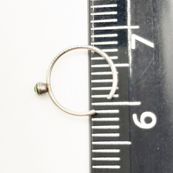 Кольцо для пирсинга носа с цветным кристаллом из медицинской стали. 1 шт