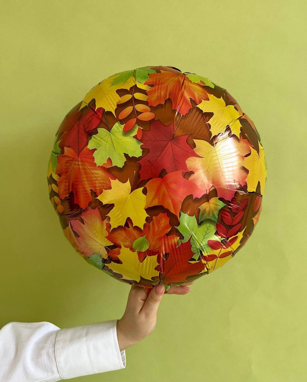 AN Шар18" Круг Листья осенние S30 (БГ-15) 