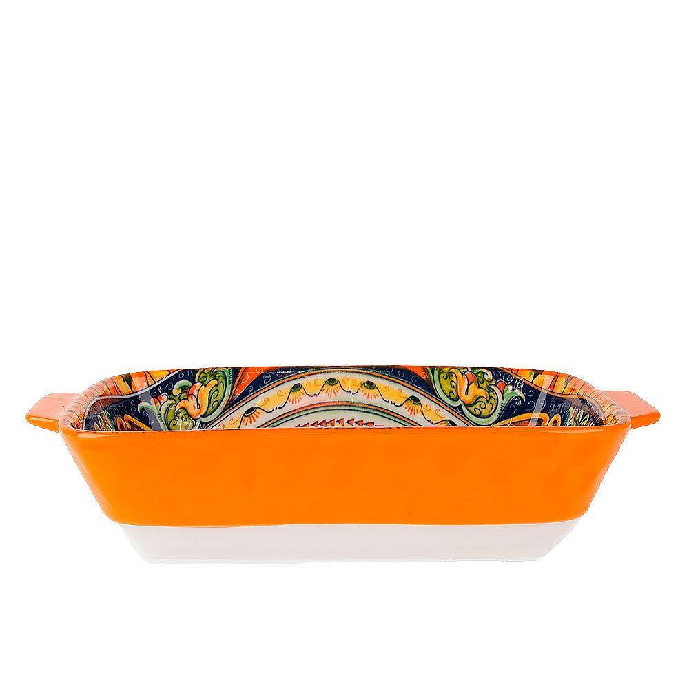 Блюдо для запекания "Arabesque"(оранжевый) 22,5*12,5см v=600мл.(фарфор)(min9)(транспортная упаковка)