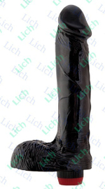 Реалистичный чёрный вибратор, 20,3 см