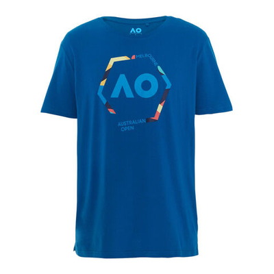 Мужское теннисное поло Australian Open Round Logo T-Shirt Men - Blue, Multicoloured
