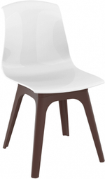 Стул пластиковый Siesta Contract Allegra-PP, коричневый, белый