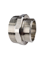 Ниппель переходной, латунь, наружная резьба 2"х1 1/2", никель, RTP