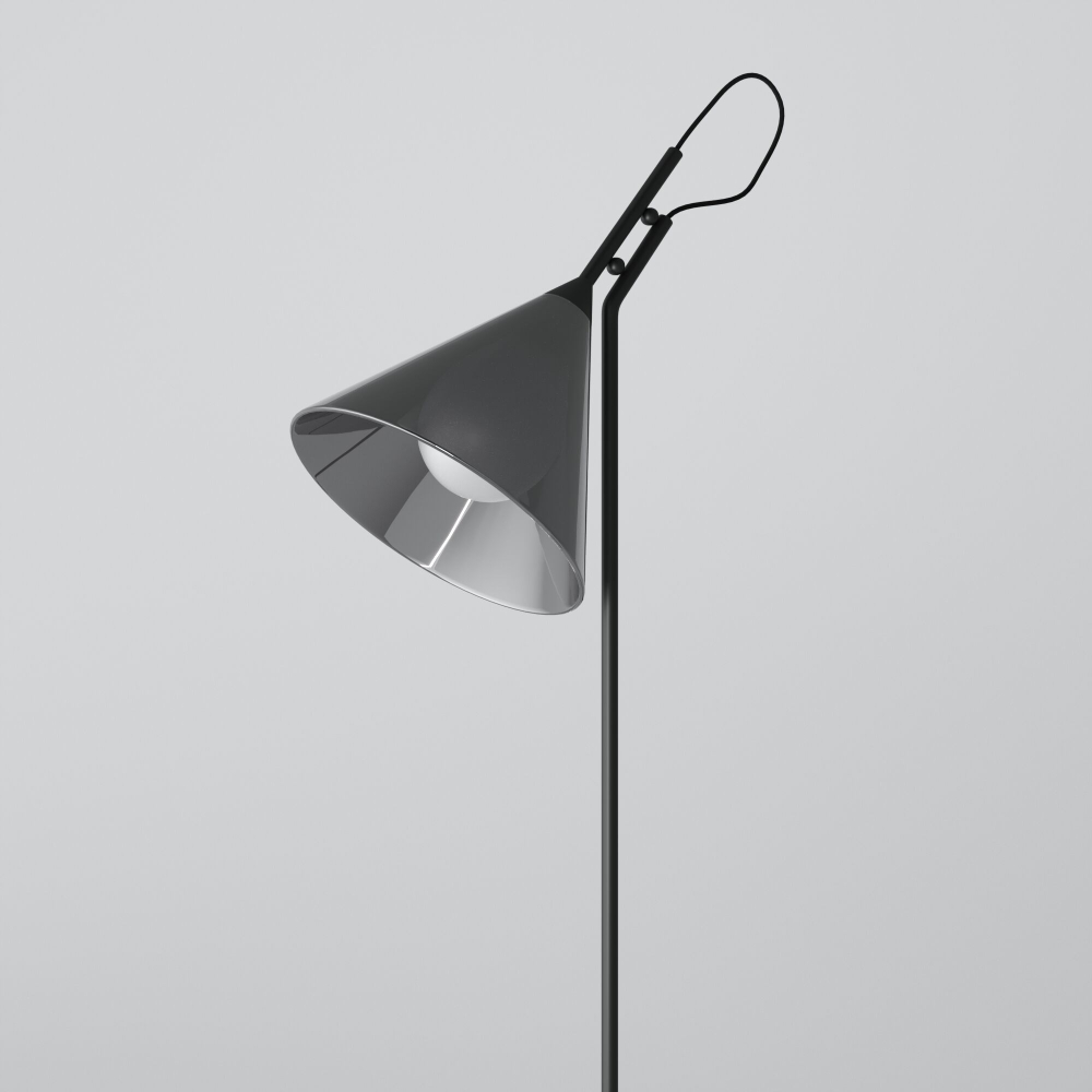 Напольный светильник со стеклянным плафоном 01187/1 черный