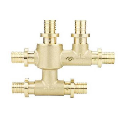 Шестивыводной распределительный блок Varmega Slide-fit - 16 x 16 x 16*2 (для PEX труб, латунь)