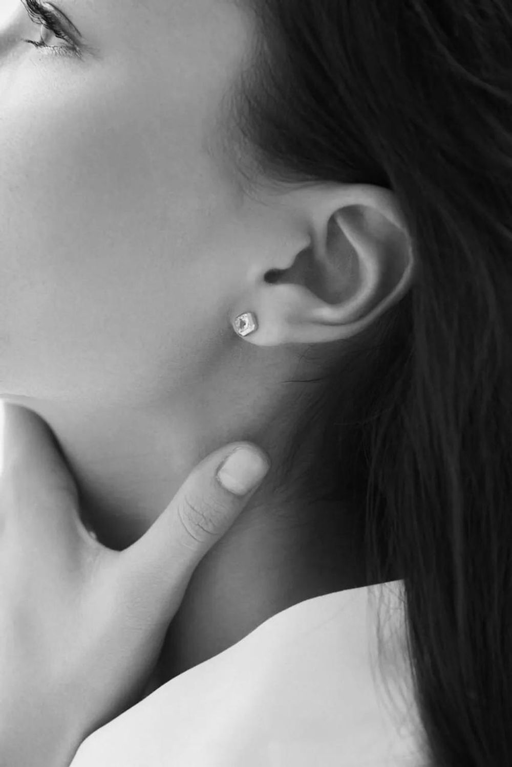 Серьги Crystal Square с лунным камнем