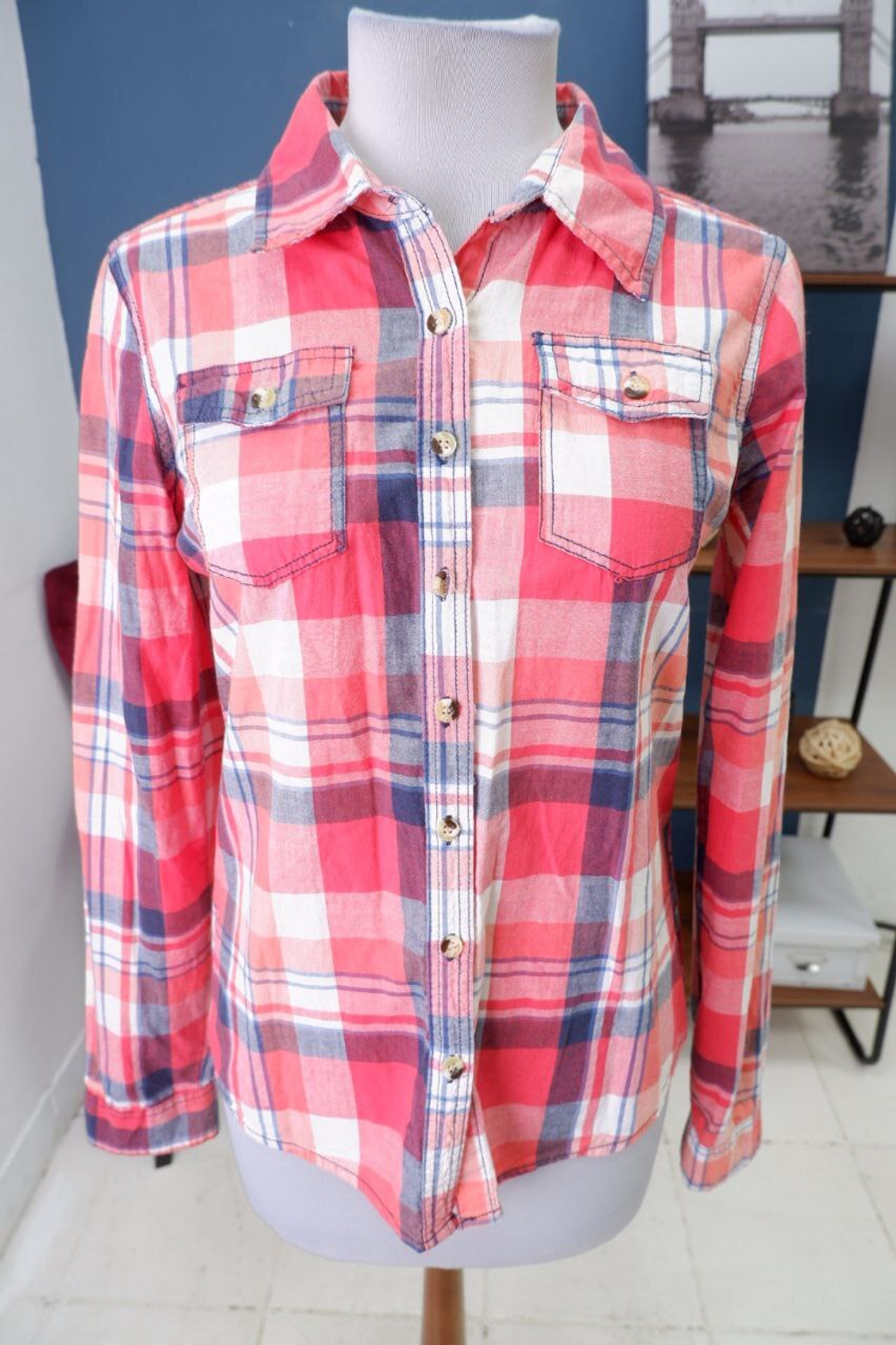 Рубашка АС в клетку стильная 44 размер