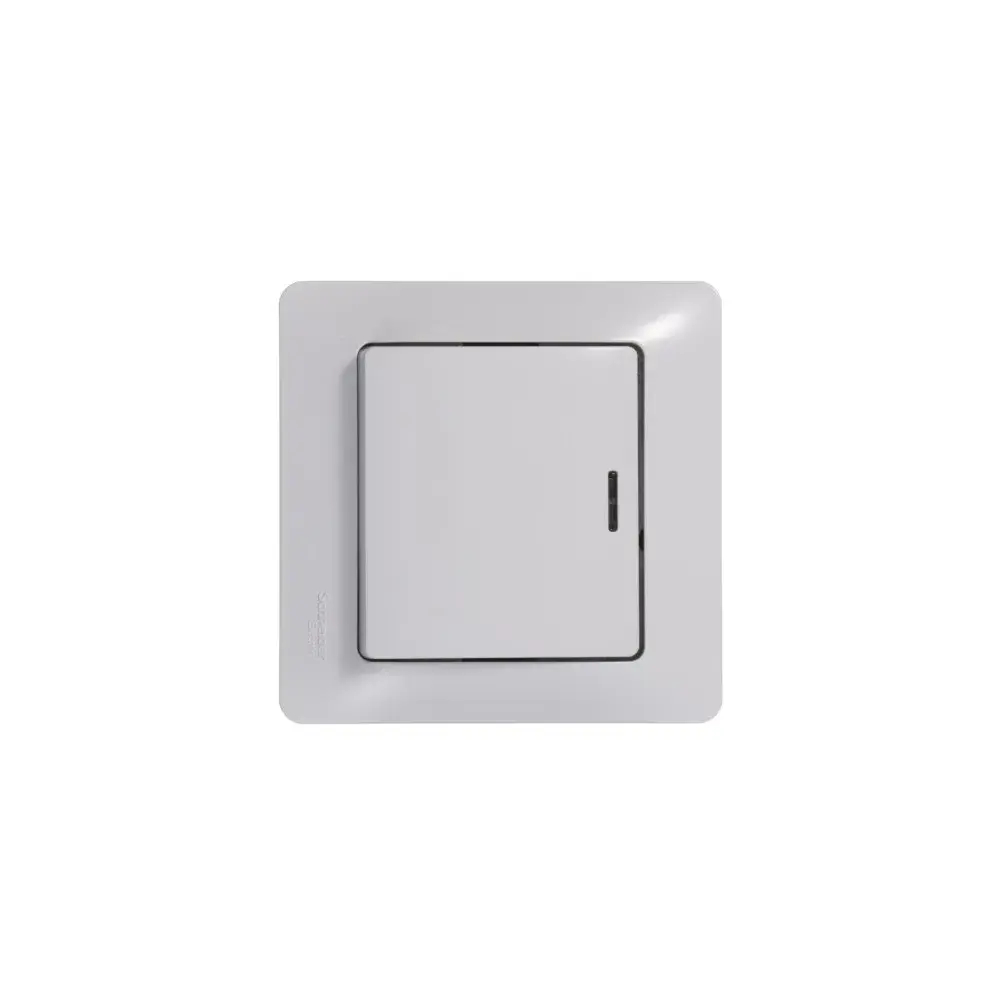 GLOSSA 1-клавишный ПЕРЕКЛЮЧАТЕЛЬ с подсветкой, сх.6а, 10АХ, механизм, БЕЛЫЙ