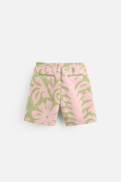 ZARA X NANUSHKA ЖАККАРДОВЫЕ БЕРМУДЫ ИЗ ИСКУССТВЕННОЙ ШЕРСТИ, РОЗОВЫЙ