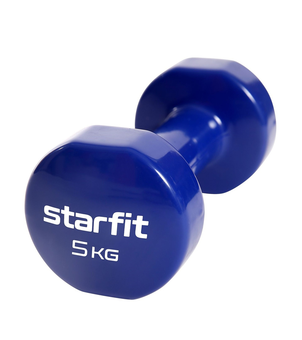 Гантель виниловая STARFIT DB-101 5 кг, темно-синий