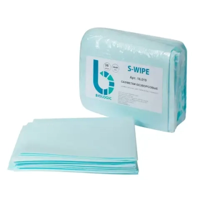 S-WIPE нетканый протирочный материал 34х49 см для чувствительных поверхностей крупный креп 35 шт бирюзовый