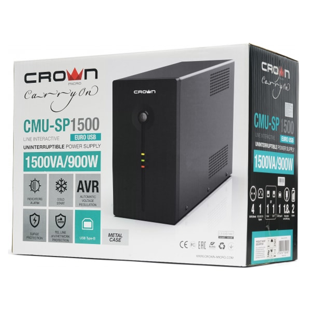 Источник бесперебойного питания  Crown CMU-SP1500EURO USB