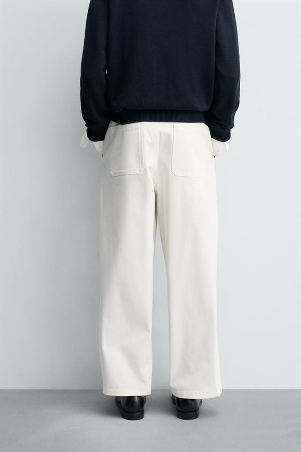 ZARA БРЮКИ WIDE FIT СО СКЛАДКАМИ, ЭКРЮ