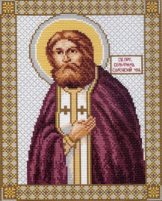 "Святой Серафим Саровский"-0728 канва с рисунком