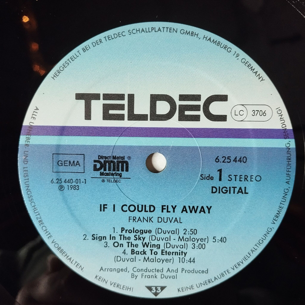 Винтажная виниловая пластинка LP Frank Duval If I Could Fly Away (Germany 1983)
