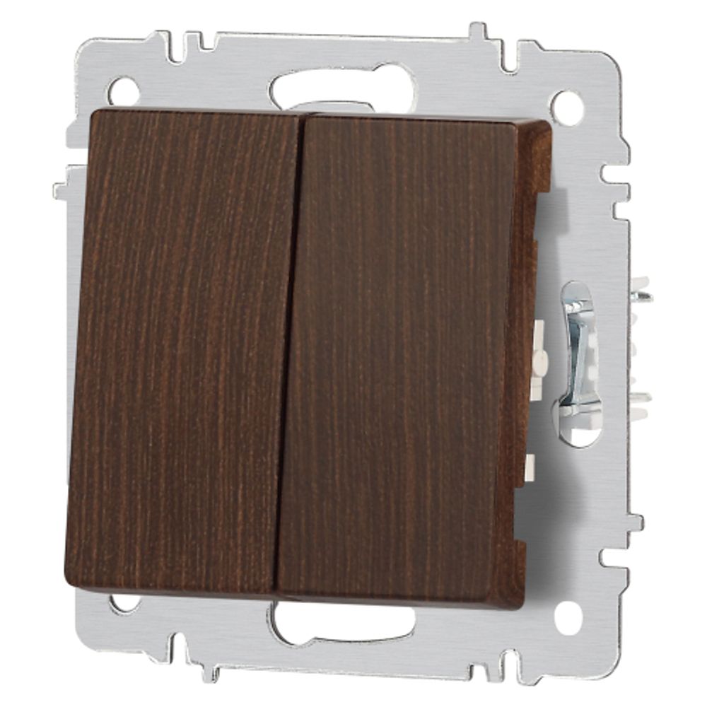 Переключатель Intro Accent 6-107-10 двойной, 10А-250В, IP20, СУ, AL/CU, венге