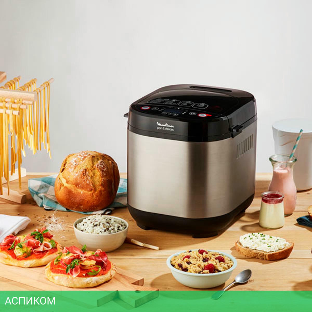 Хлебопечка Moulinex OW240E30 серебристый/черный