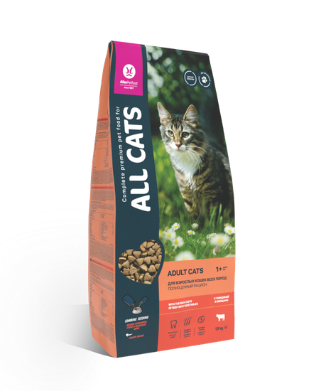 All Cats сухой корм для взрослых кошек с Говядиной и овощами