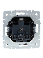 BRITE Розетка 1-местная с заземлением с защитными шторками и крышкой 16А IP20 РСбш10-3-БрЧ черный IEK