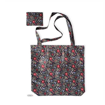 Сумка-шоппер COZA складная с принтом "Моррис синий", 35х41 см