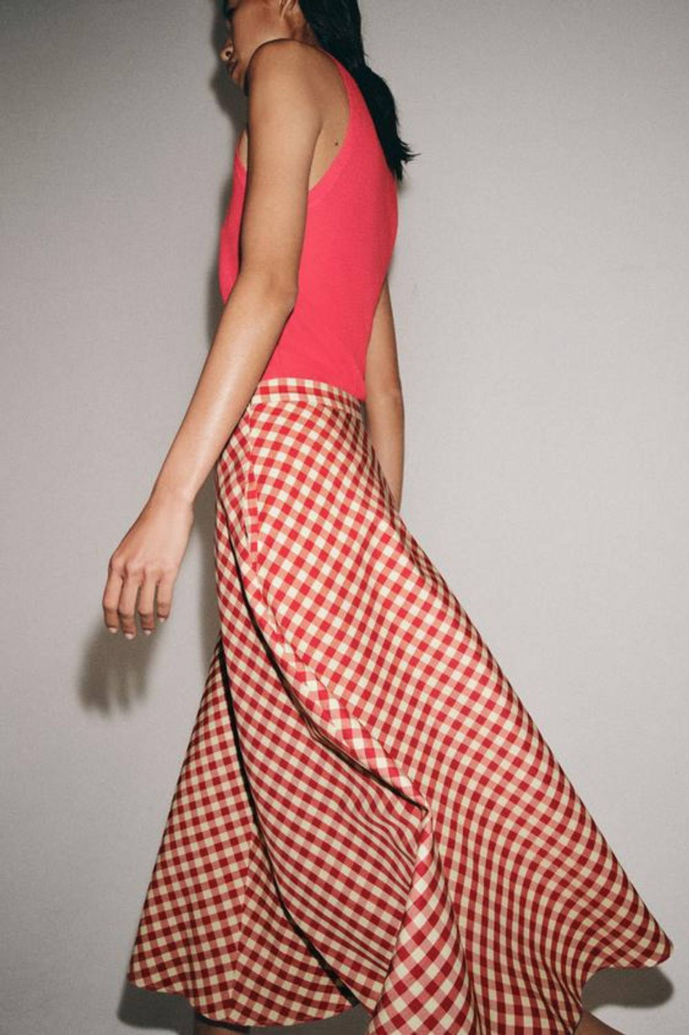 ZW COLLECTION Юбка в клетку с воланами - ZARA