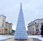 Уличная елка каркасная «Евро-2 белая» (белая пвх) 16 м