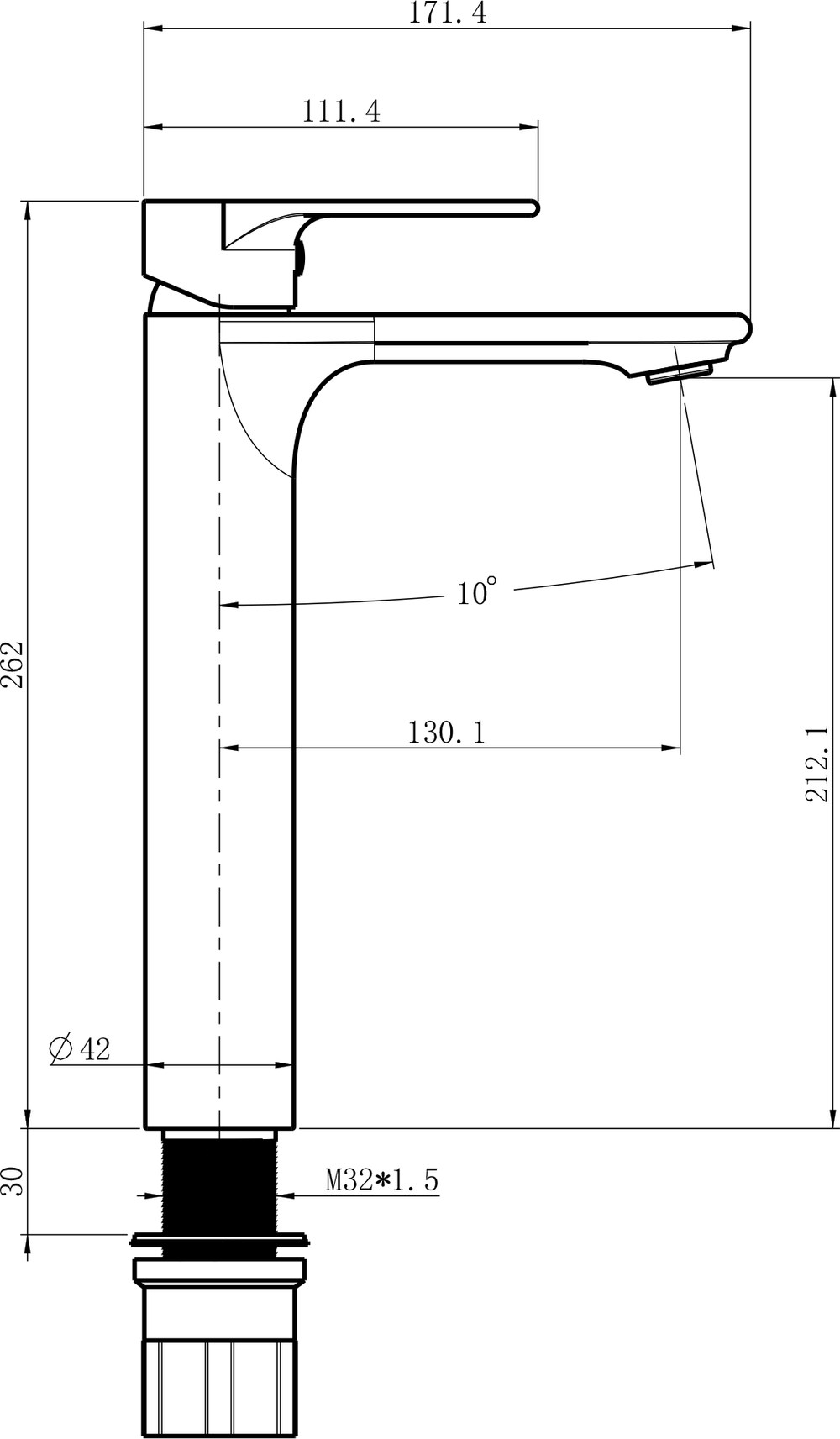 Смеситель для раковины STWORKI Колдинг S32020BK черный