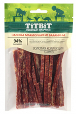 Лакомство для собак Нарезка мраморная из баранины, 80гр Золотая коллекция Титбит