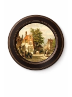 Картина на стену в круглой раме на холсте 27 см