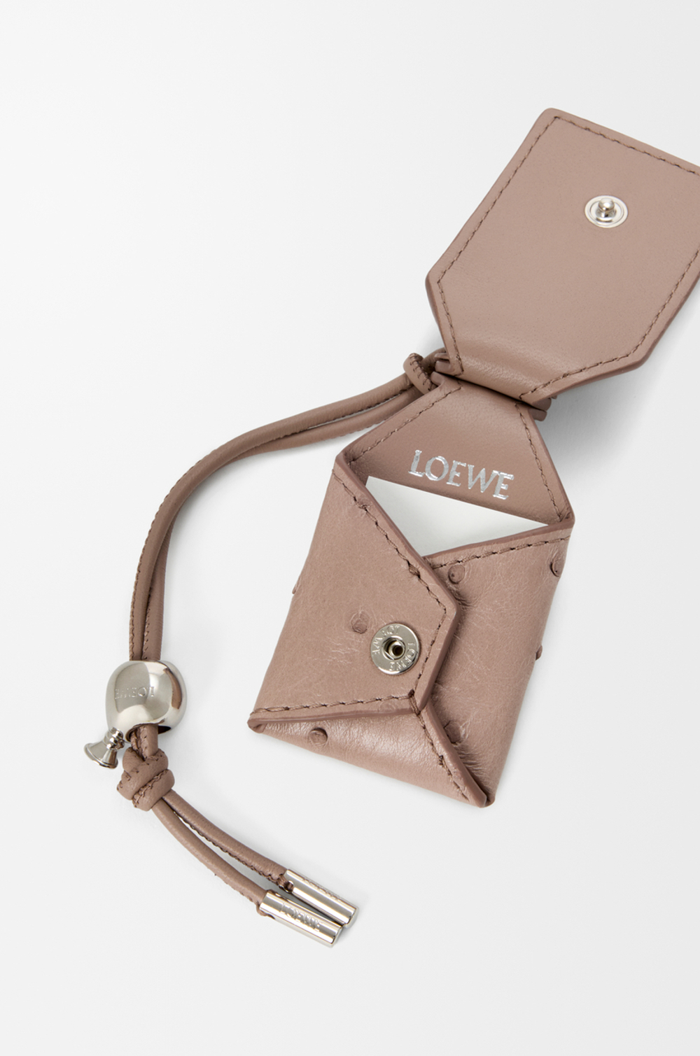 Loewe Маленькая сумка Puzzle Featherlight из страусиной кожи, серо-коричневый