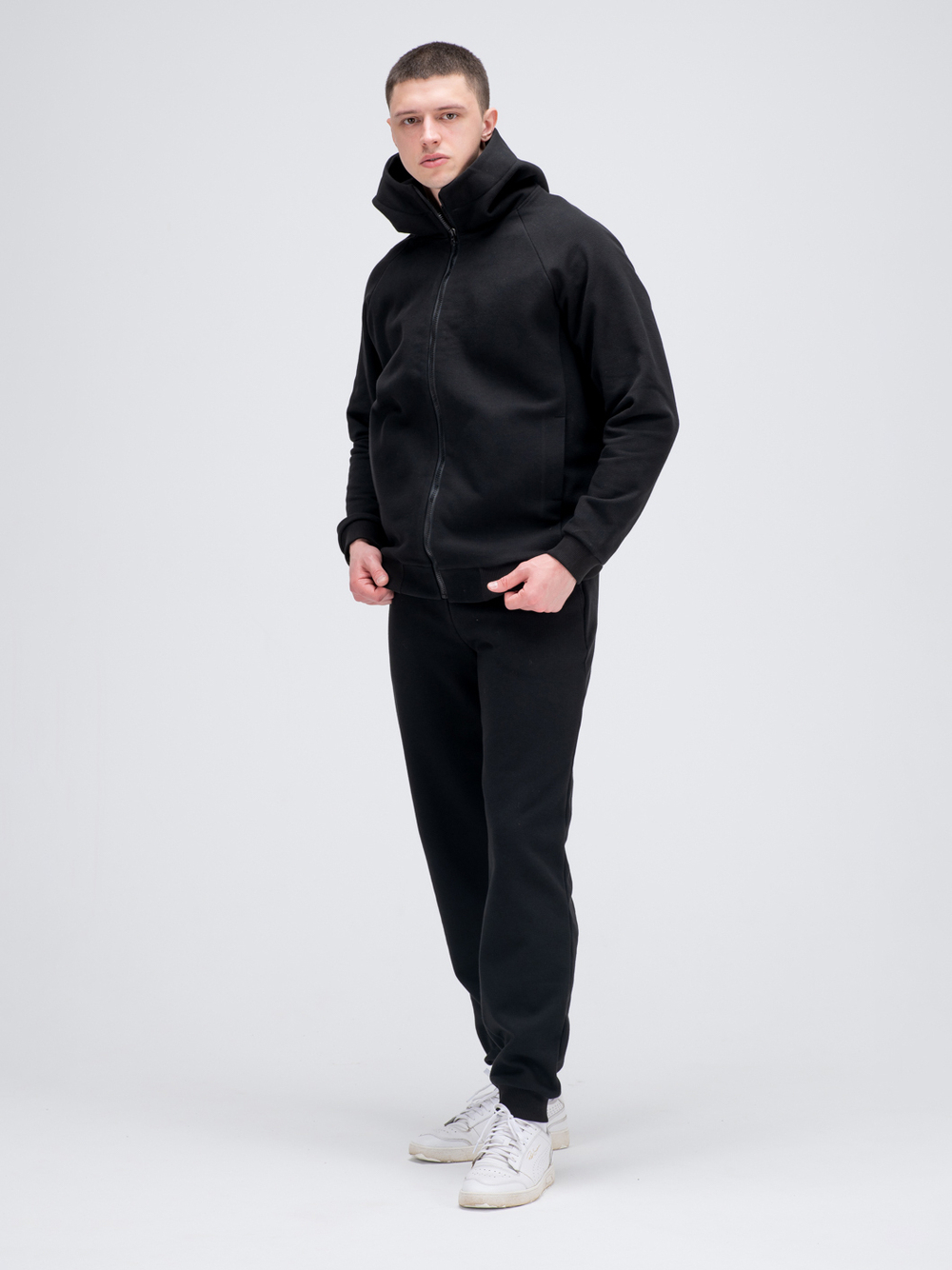 Костюм мужской спортивный на молнии (с начесом). Уголь