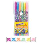 Ручки гелевые ЮНЛАНДИЯ, НАБОР 6 ЦВЕТОВ, ПАСТЕЛЬ, корпус с печатью, узел 0,7 мм, линия письма 0,5 мм, 142803