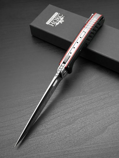 Нож НОКС Кугуар С (332-106406) сатин/керам подшип/G10 «Black-red»