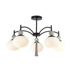 8273/5C NEOCLASSI LN26 041 черный, серый/белый металл, керамика/стекло Люстра потолочная Е14 5*40W 220V GLORIYA