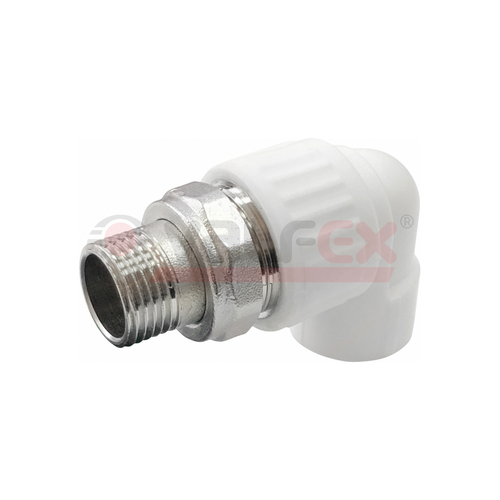 Угольник полипропиленовый PP-R комбинированный разъемный для радиатора цвет белый VALFEX