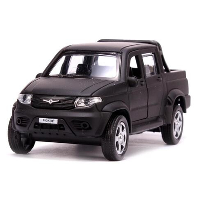 Модель ин. мет. "UAZ PICKUP" матовый черный 12см, открыв. двери, в коробка PICKUP-BE (Технопарк)