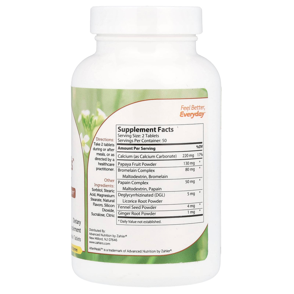 Zahler, AfterMeals™, фруктовые ферменты, 100 жевательных таблеток