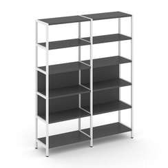 Shelf System Двухсекционный стеллаж пятиярусный SN.STM-521 Антрацит/Металл Белый 1590*400*1980