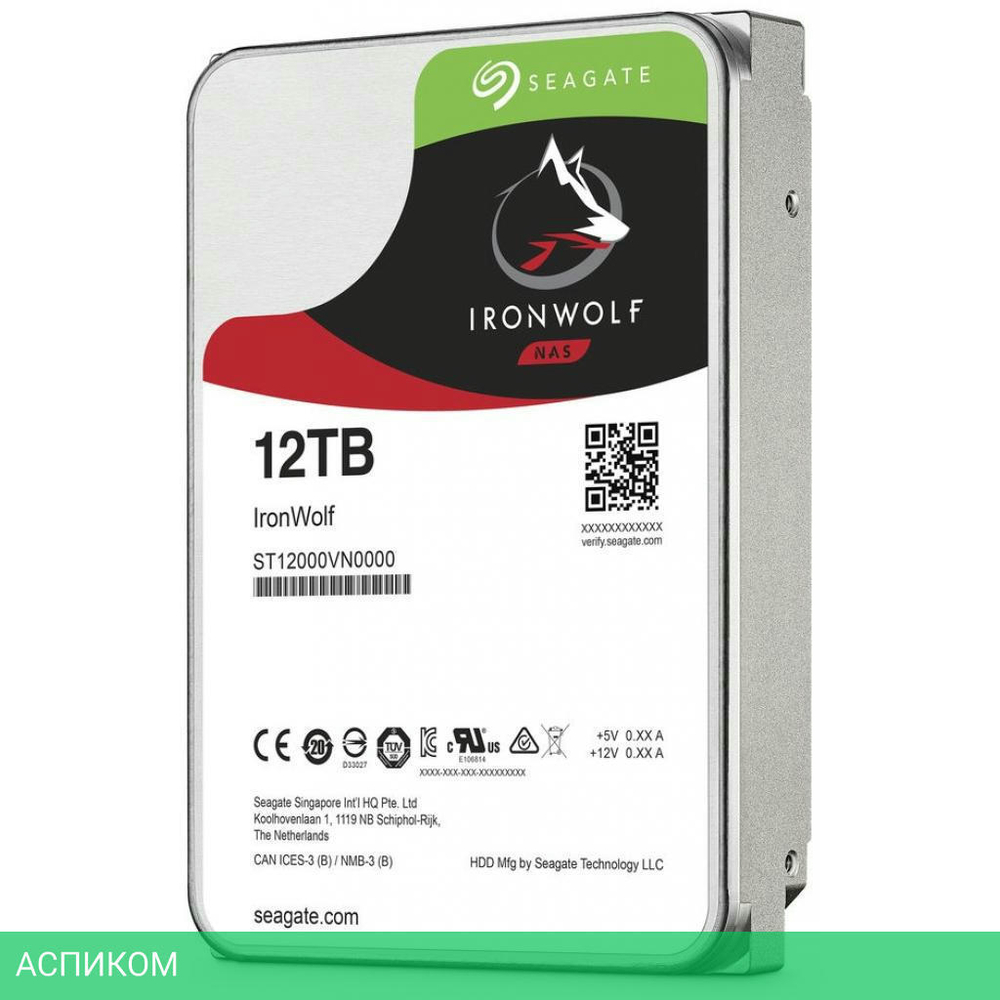 Жесткий диск Seagate 12TB SATA3-600 Ironwolf (ST12000VN0008)