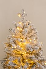 Заснеженная ель с гирляндой «Барокко» теплый свет (Литая+пвх) 120 см / 1,2 м