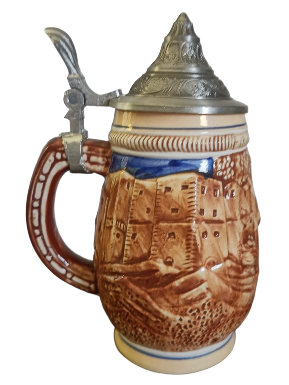 Кружка пивная (керамика с оловянной крышкой) Германия