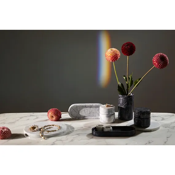 Поднос Marm, 25х10 см, белый мрамор